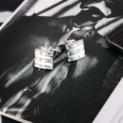 Banemi Groom Boutons De Manchette Personnalisés, Boutons De Manchette Argent En Acier Inoxydable Carré Ensembles Pour Dîner De Noël 1.6X1.6CM -Rose Magasin 71IEY1vAsEL. AC UL1500