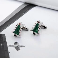 Boutons De Manchette Hoisy, Boutons De Manchette Arbre De Noël Argent Vert 1.5CM Acier Inoxydable Boutons De Manchette Pour Tuxedo Chemises Mariage D'affaires -Rose Magasin 71IpdI2Sq L. AC UL1500