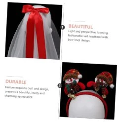 Amosfun 1 Set Veil Bow Filles Bandeau Costumes Pour Filles Femmes Bandeaux Jungle Animal Bandeaux De Noël Voile De Noël Tête Boppers Filles Veil Bandeau De Noël Voile Bow Headwear -Rose Magasin 71JUo0ETSL. SL1500