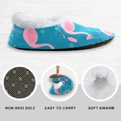 Rose Flamingo Flocons De Neige Enfants Maison Pantoufles Mignon Noël Nouvel An Garçons Fermé Retour Fuzzy Pieds Pantoufles Filles Corail Polaire Pantoufle Chaussettes Aucun Skid Chaud Confortable Maison Pantoufles Pour Intérieur Extérieur Hiver -Rose Magasin 71KruaZ5q5L. AC UL1500