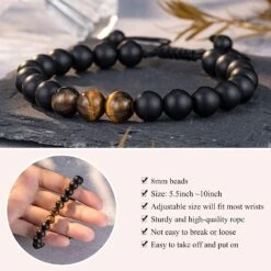 INGENT EUX Bracelet En Pierre Naturelle Pour Hommes, Garçons, Petit Ami, Mari, Homme, Compagnon D'âme, Papa, Fils, Grand-père, Petit-fils, Papa Bonus, Oncle, Frère, Neveu - Anniversaire Graduation Anniversaire Fête Des Pères Cadeau De Noël Pour Lui -Rose Magasin 71QpWCwil7L. AC UL1500