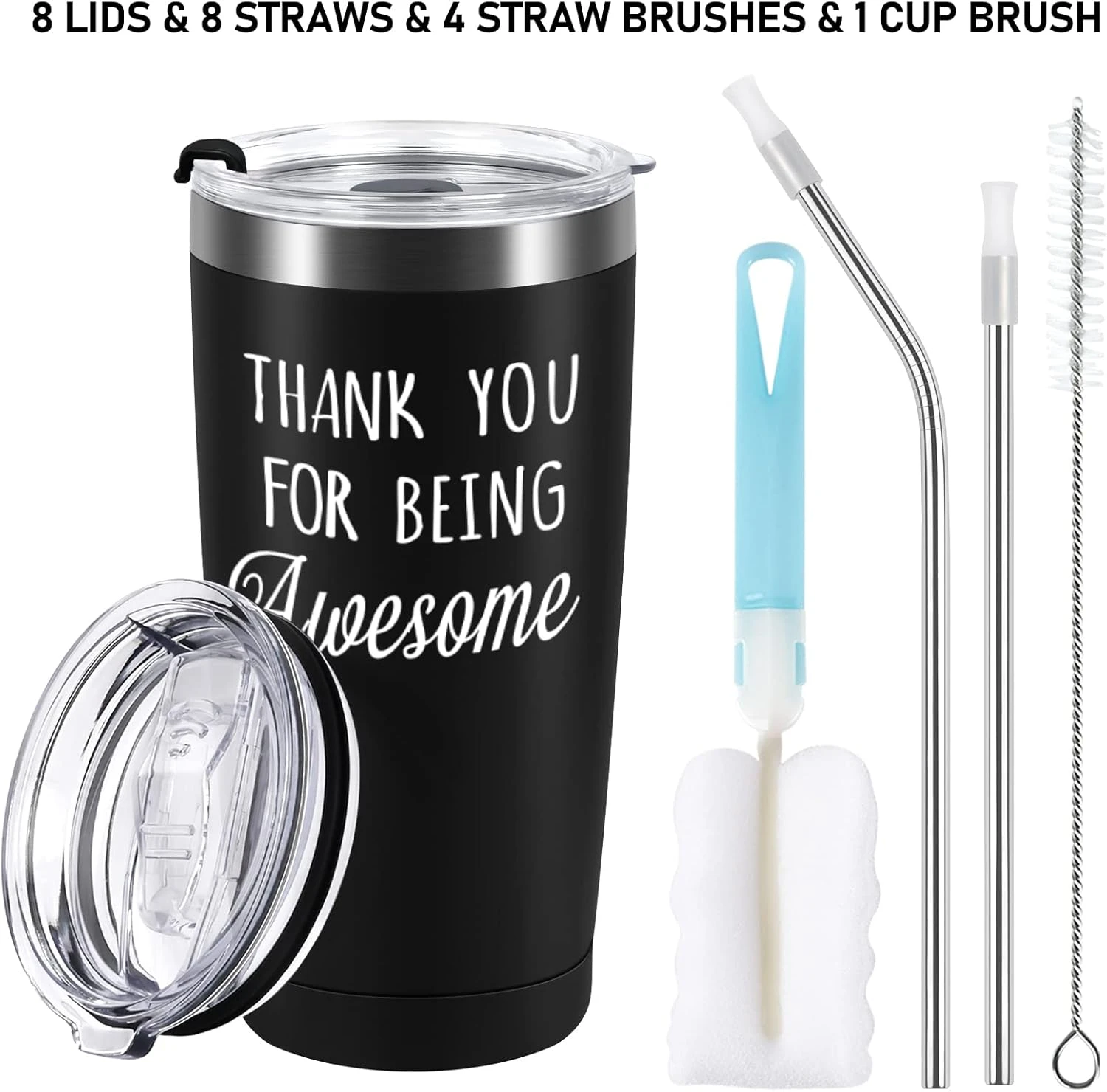 Gtmileo Merci Cadeaux Pour Les Hommes, 4 Pack Merci D'être Génial Gobelet De Voyage Isolé En Acier Inoxydable, Appréciation Cadeaux De Noël Pour Les Collègues Enseignant Amis Papa (20oz, Noir) 9 Gtmileo Merci Cadeaux Pour Les Hommes, 4 Pack Merci D'être Génial Gobelet De Voyage Isolé En Acier Inoxydable, Appréciation Cadeaux De Noël Pour Les Collègues Enseignant Amis Papa (20oz, Noir) – Image 7