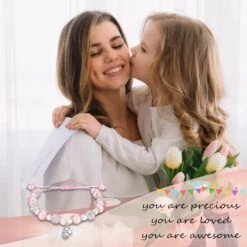 HGDEER Petites Filles Licorne Bracelet Pour Fille/Grande-fille/Morceau | Rose Perle Et Strass Boules Bracelet | Réglable Longueur | Convient Pour Noël Et Anniversaire Cadeaux -Rose Magasin 71SP71OZ4oL. AC UL1500