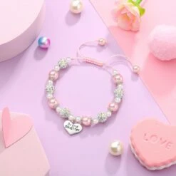 INGENT EUX Bracelet En Perles Roses Et Strass Pour Filles Petite-fille Nièce Grande Soeur Anniversaire Noël Cadeaux De Pâques -Rose Magasin 71Sw9np7JlL. AC UL1500