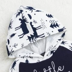 NLGToy Enfant Bébé Garçons Deux-Pièce Costume De Noël Lettre Cerf Brief Imprimé À Capuche Romper Combinaison Vêtements Costume Bébé Fille Outfit (Blue, 6-12 Mois) -Rose Magasin 71VRsSoV5wL. AC SL1500