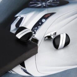 Banemi Tuxedo Boutons De Manchette Et Goujons, Boutons De Manchette Noir En Acier Inoxydable Ovale Diagonal Stripe Sets Pour Dîner De Noël 2X1.4CM -Rose Magasin 71W3D0zZQBL. AC UL1500