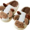 Filles Noël Pantoufles Enfants Chaussures Maison Pantoufles Chambre Maison Pantoufles Bande Dessinée Vache Coton Pantoufles Chaussures