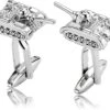 Cufflink Art, Silver Cufflinks Ensembles De Réservoirs En Acier Inoxydable Pour Dîner De Noël 2.4X1.1CM -Rose Magasin 71XIr6Qs3L. AC UL1500