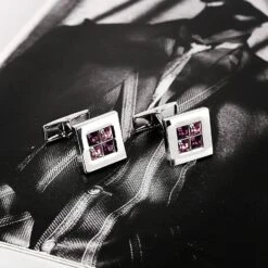 Banemi Boutons De Manchette Vintage, Boutons De Manchette Ensemble De Smoking En Acier Inoxydable Carré Ensembles Pour Dîner De Noël 1.5X1.5CM -Rose Magasin 71YJ0eMAASL. AC UL1500