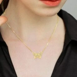 925 Sterling Argent 14K Papillon Pendentif Collier, Collier Papillon, Gifr Pour Elle, Fête Des Mères Cadeau, Cadeau De Noël, Demoiselle D'honneur Bijoux Cadeau -Rose Magasin 71Yz3fKfMOL. AC UL1500