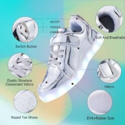 Chaussures Lumineuses LED YIQIZQ Pour Enfants Baskets Hautes Pour Garçons Filles Chaussures De Danse Bas Pour Halloween Fête De Noël Avec Charge USB -Rose Magasin 71b EAdwZ5L. AC UL1500