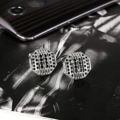 Banemi Boutons De Manchette Mariage Groom, Boutons De Manchette Argent En Acier Inoxydable Polygon Ensembles Pour Dîner De Noël 2X3CM -Rose Magasin 71b2RrBKFdL. AC UL1500