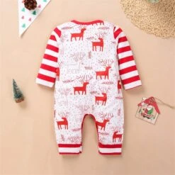Petits Garçons Vêtements Infantile Bébé Fille Garçon Noël Romper Nouveau-né Cerf Imprimé À Manches Longues Rayé Combinaison De Noël Tenues (Rouge, 3-6 Mois) -Rose Magasin 71bAlDeFUrL. AC SL1500