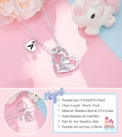 INGENT EUX Silver Unicorn Letter Premiers Colliers Pour Filles Anniversaire Noël Saint Valentin Cadeaux De Jour -Rose Magasin 71bvykZnBFL. AC UL1500