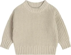 Toddler Noël Tops Toddler À Manches Longues Crew Neck Solide Tricot Chandail D'hiver Vêtements Pour Filles Et Garçons Bébé