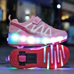 Qyy Enfants Led Light Up Chaussures Skateboarding Chaussures USB Charge Fitness Chaussures Convient Pour Garçons Et Filles Meilleurs Cadeaux Pour Noël ThanksgivingSingle Wheel Pink-USA 8 -Rose Magasin 71d9PfJ3sAL. AC SL1001