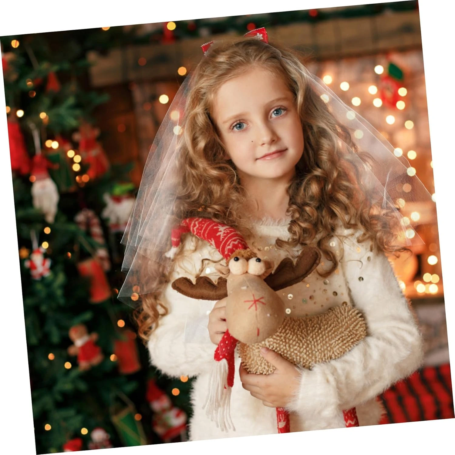 FRCOLOR 2 Pcs Voile Bow Fleur Fille Cheveux Clip Fleur Fille Casque Filles Tiara Robe De Mariée Voile Flocon De Neige Bobby Pins De Noël Épingles Voile Bow Coiffure Filles Voile Peigne 4 FRCOLOR 2 Pcs Voile Bow Fleur Fille Cheveux Clip Fleur Fille Casque Filles Tiara Robe De Mariée Voile Flocon De Neige Bobby Pins De Noël Épingles Voile Bow Coiffure Filles Voile Peigne – Image 2