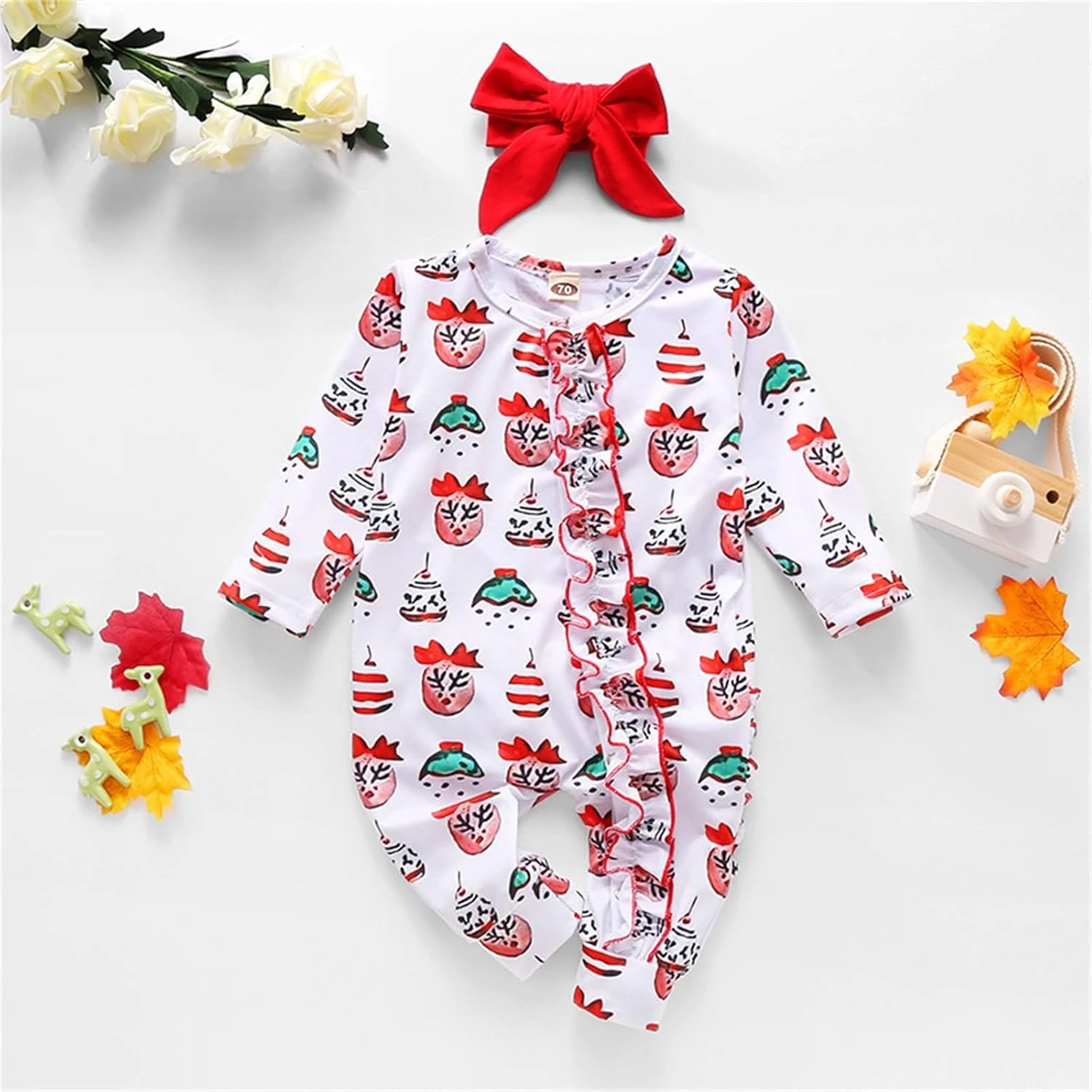 Nouveau-né Infant Bébé Filles Hiver Chaud Floral De Noël Coton À Manches Longues Romper Combinaison Infantile Tenues 0-24 Mois 4 Nouveau-né Infant Bébé Filles Hiver Chaud Floral De Noël Coton À Manches Longues Romper Combinaison Infantile Tenues 0-24 Mois – Image 2