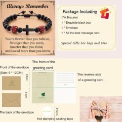 AnChang Gifts For Teen Boys Baseball Basketball Bracelet Natural Stone Bead Cross Bracelet For Mens Boys Son Grandson Coach Anniversaire Graduation Cadeaux De Noël -Rose Magasin 71gRfwPYraL. AC UL1500