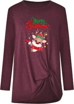 Sweatshirt Imprimé 3D De Noël à Manches Longues Pour Femmes Mode Mignon Tops Col Rond Automne Et Hiver Pull -Rose Magasin 71ih7bJKLJL. AC SL1500