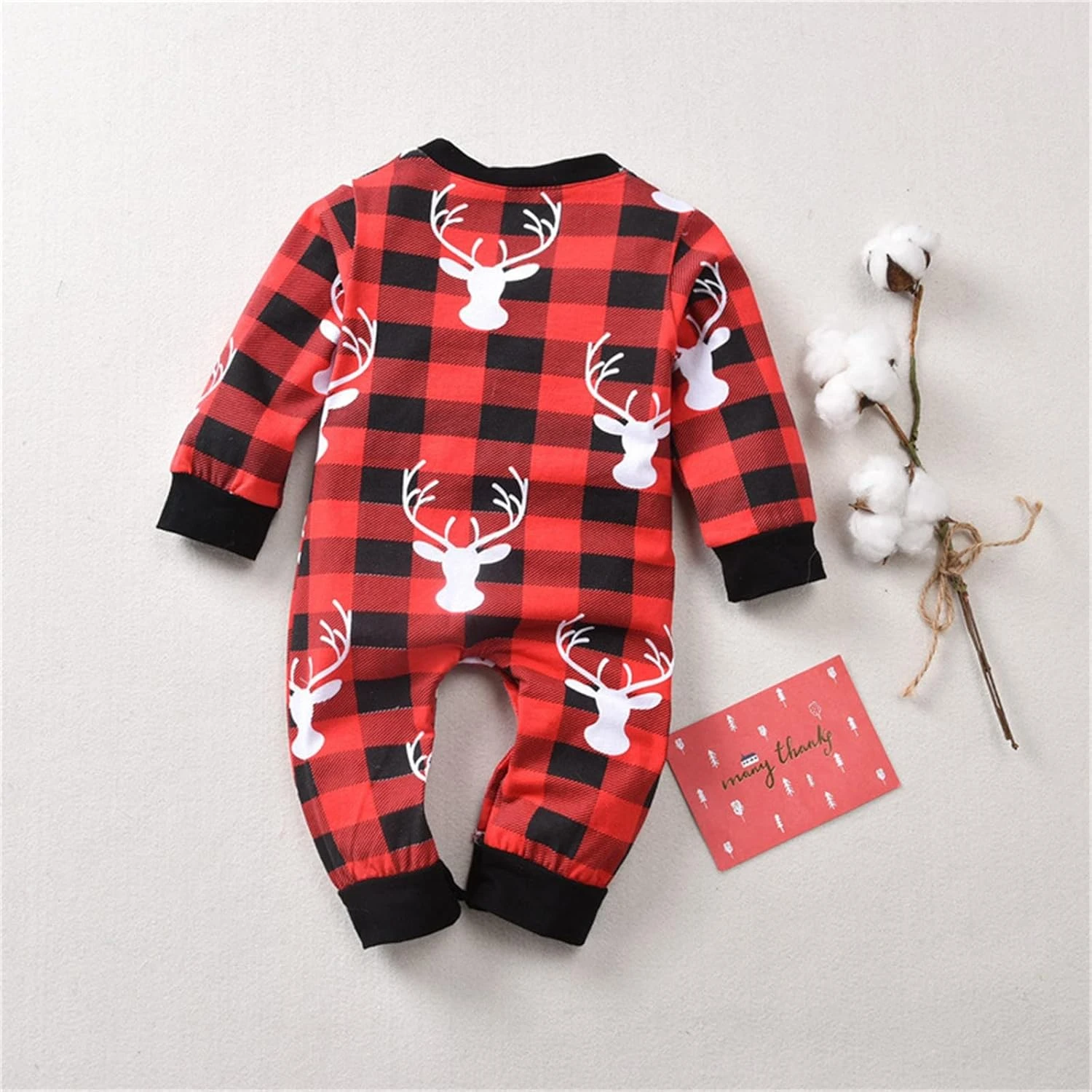 NLGToy Garçons Jumpsuit Enfant Enfants Filles Garçons Infantile Mignon De Noël Plaid Deer Prints À Capuche Romper Jumpsuit Chiffons (Rouge, 6-9 Mois) 5 NLGToy Garçons Jumpsuit Enfant Enfants Filles Garçons Infantile Mignon De Noël Plaid Deer Prints À Capuche Romper Jumpsuit Chiffons (Rouge, 6-9 Mois) – Image 3