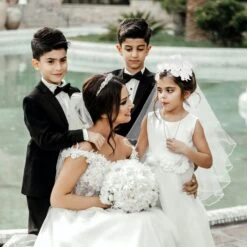 Cadeaux De Mariée 2 Pcs Cadeau Fleur Costume Tulle Exquis Mariage Blanc Coiffure Noël Pour Faire Partie Coiffure Tête Élégant Clip Floral Voile Courts Fournitures Décor De Mariage -Rose Magasin 71j2jc3EllL. SL1500