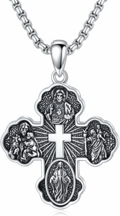 MeetMuse Crâne/Hamsa/Croix/Espace/Ange De La Mort/Étoile De David Collier Pour Hommes Femmes 925 Sterling Argent Pendentif Bijoux Pour Noël Anniversaire