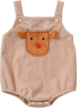 Bébé Lapin Garçons Romper Nouveau-né Bébé Bébé Unisexe Coton Automne Noël Imprimé à Manches Longues Romper Body