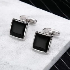 Banemi Groom Boutons De Manchette Personnalisés, Boutons De Manchette Noir Ensembles Carrés En Acier Inoxydable Pour Dîner De Noël 1.6X1.6CM -Rose Magasin 71kEiRpHvKL. AC UL1500