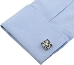 Banemi Boutons De Manchette Personnalisés, Boutons De Manchette Et Goujons Noir Carré Fleur Motif Ensembles Pour Dîner De Noël 1.8X1.8CM -Rose Magasin 71kKKfY2YL. AC UL1500