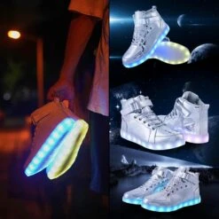 Chaussures LED Light Up Pour Enfants Baskets Hautes Pour Garçons Filles Chaussures De Danse Hip-Hop Pour Halloween Fête De Noël Avec Charge USB -Rose Magasin 71kMLgtMUYL. AC UL1500