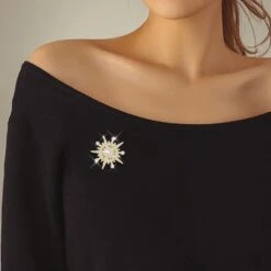 Broche Des Flocons De Neige Des Cristaux Autrichiens Pour L'hiver Broche D'étoiles Vintage Pour Femmes Hommes Filles Cadeau D'anniversaire Broche Nuptiale Pour Fête Noël -Rose Magasin 71ldlomD5UL. AC UL1500