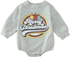 Enfant Combinaison Nouveau-nĂ© Infantile BĂ©bĂ© Filles Garçons Imprimer Automne NoĂ«l Ă Manches Longues Romper 18 Mois Garçon VĂȘtements