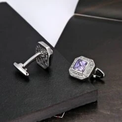 Banemi Boutons De Manchette Vintage, Boutons De Manchette Argent Pour Groom Ensembles Carrés En Acier Inoxydable Pour Dîner De Noël 1.7X1.7CM -Rose Magasin 71maRtj5ETL. AC UL1500