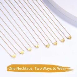 Momlovu Coeur Initial Colliers Pour Femmes Filles-14K Or Couché Minuscule Lettre Initiale Colliers Pour Les Filles, Saint Valentin, Cadeau D'anniversaire, Cadeau De Noël Bijoux Cadeaux Pour -Rose Magasin 71nEOMGa84L. AC UL1500