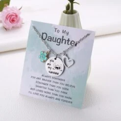MIXJOY Stitch Gift Vous êtes Mon Collier Soleil & Amp; Carte De Voeux, Trucs De Bijoux De Points Noël Cadeau Pour Les Petites Filles Nièce Petite-fille -Rose Magasin 71nGkF8DkGL. AC UL1500