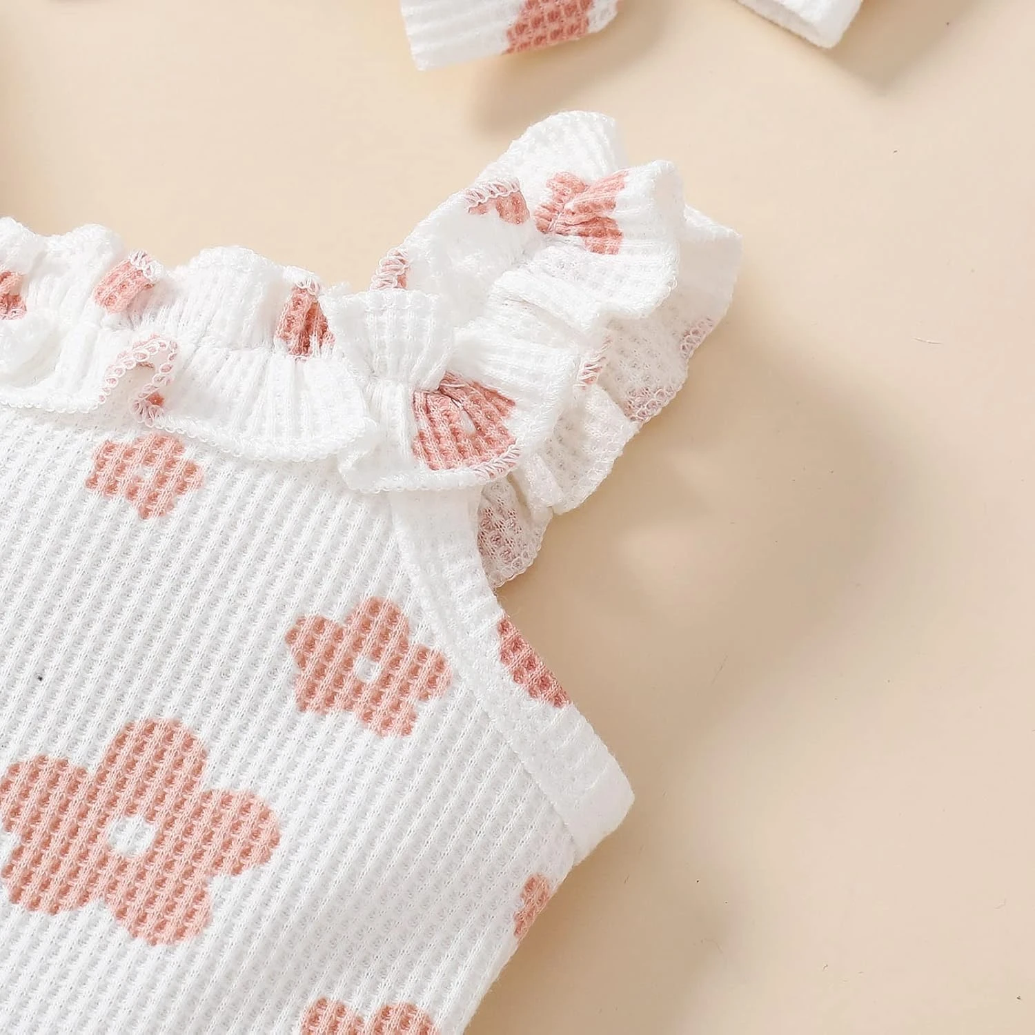 Bébé Noël Bandeau Infantile Filles Sans Manches Romper Bodysuit Floral Prints Bell Bottoms Pantalon (WH1, 12-18 Mois) 6 Bébé Noël Bandeau Infantile Filles Sans Manches Romper Bodysuit Floral Prints Bell Bottoms Pantalon (WH1, 12-18 Mois) – Image 5