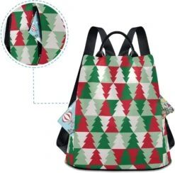 ALAZA Arbre De Noël Coloré Géométrique Sac À Dos Sac à Main Pour Femmes Anti Theft Mode Back Pack Sac à Bandoulière -Rose Magasin 71nodx1zItL. AC SL1500