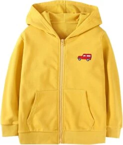 Enfant De Noël Tops Enfants Garçons Filles Manches Longues D'hiver De Bande Dessinée Voiture Zipped Hoodie Manteau Veste Chaud Outwear