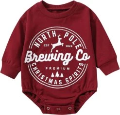 Enfant Romper Bébé Bébé Nouveau-né Garçons Filles Lettre À Manches Longues Romper Noël Outfit Vêtements Garçon Vêtements
