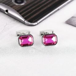 Boutons De Manchette Pour Père De Mariée, Boutons De Manchette Set Polygone En Acier Inoxydable Ensembles Pour Dîner De Noël 1.2X1.6CM -Rose Magasin 71rDzpHSwhL. AC UL1500