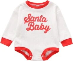 BĂ©bĂ© Garçon Chemise Nouveau-nĂ© Infantile BĂ©bĂ© Filles Garçons Automne Patchwork Lettre De NoĂ«l Ă Manches Longues Romper Body VĂȘtements Vache Imprimer BĂ©bĂ© Fille VĂȘtements (Blanc, 6-12 Mois)