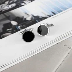 Banemi Boutons De Manchette Pour Artistes, Boutons De Manchette Et Goujons Noir En Acier Inoxydable Rond Sets Pour Dîner De Noël 1.6X1.6CM -Rose Magasin 71tc4v ZosL. AC UL1500