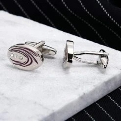 Banemi Boutons De Manchette Pour Hommes Graduation, Boutons De Manchette Pour Père De Groom Ensembles De Rayures Ovales En Acier Inoxydable Pour Dîner De Noël -Rose Magasin 71vRUE2nuCL. AC UL1500