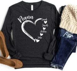 Chemise Nana Personnalisée, Chemise Nana Heart, Chemise Grandkids Name, Cadeau Pour Nana, Cadeau Grand-mère Personnalisé, Cadeau Nana Pour Grand-mère, Chemise D'anniversaire De Noël Pour La Fête Des Mères, Cadeau Pour Maman / Cadeau-903 -Rose Magasin 71xNiKwcNL. AC UL1000