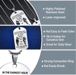 Collier Homme CaleesLLC Nous Les Combattrons Ensemble, à Mon Frère Collier Chien Militaire Tag Pendentif Noël Anniversaire Fête, Lot De 3 -Rose Magasin 71xvnXTiZYL. AC UL1500