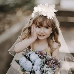 Cadeaux De Mariée 2 Pcs Cadeau Fleur Costume Tulle Exquis Mariage Blanc Coiffure Noël Pour Faire Partie Coiffure Tête Élégant Clip Floral Voile Courts Fournitures Décor De Mariage -Rose Magasin 71ye6SxgFgL. SL1500