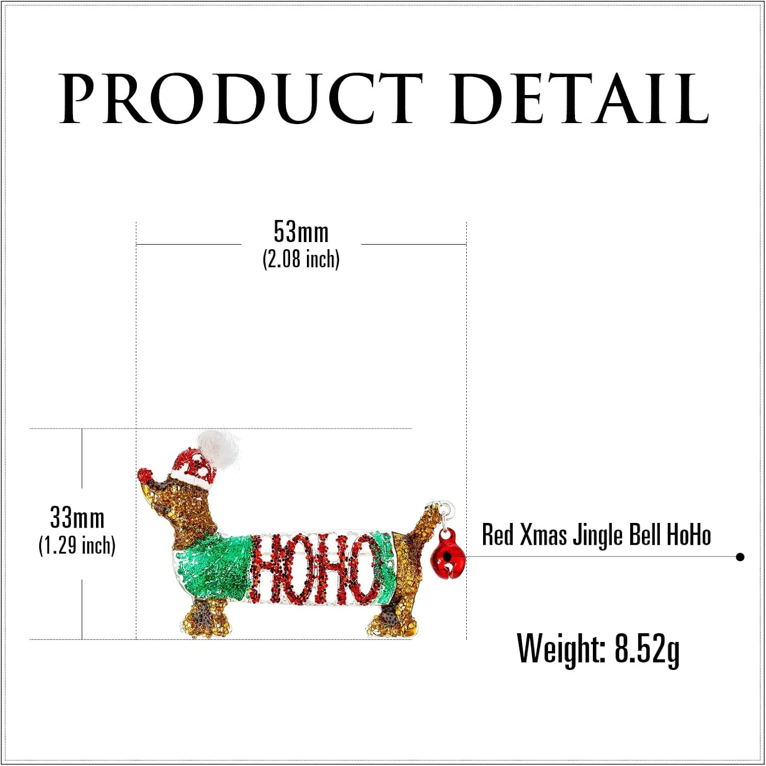 Noël HOHO Santa Dog Dachshund Saucisse Chien Rouge Cloche Mignon Animal Broche Et Broche Pour Femmes, Bijoux De Vacances 4 Noël HOHO Santa Dog Dachshund Saucisse Chien Rouge Cloche Mignon Animal Broche Et Broche Pour Femmes, Bijoux De Vacances – Image 2