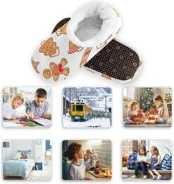 Joyeux Noël Gingerbreads Garçons Filles Maison Pantoufles Enfants Tout-petits Home Chaussures Hiver Chaussures D'extérieur XS -Rose Magasin 71z8FLBUvfL. AC UL1500