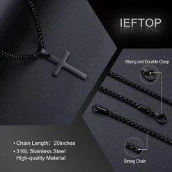 Cadeaux De Collier Croisé Pour Hommes Lui, Collier En Argent / Or / Croix Noire Colliers Pendentif Croix En Acier Inoxydable Pour Hommes Anniversaire Anniversaire Anniversaire Cadeaux De Noël Pour Papa Fils Mari Petit Ami De Fille épouse -Rose Magasin 814b1O3XoKL. AC UL1500